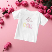 T-shirt Pour Bébé Fête d'anniversaire arc-en-ciel jaune rose pastel