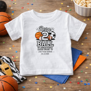 T-shirt Pour Bébé Fête d'anniversaire de 2 ans sur le thème des spor