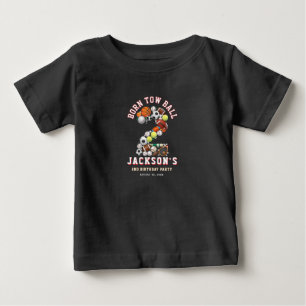 T-shirt Pour Bébé Fête d'anniversaire de 2 ans sur le thème du sport
