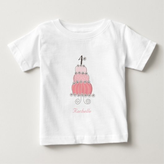 T-shirt Pour Bébé Fête d'anniversaire de 4 ans de fille rose chic et (Devant)