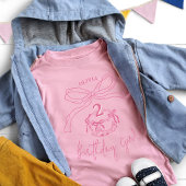 T-shirt Pour Bébé Fête d'Anniversaire de Câteau rose à la main moder