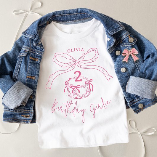 T-shirt Pour Bébé Fête d'Anniversaire de Câteau rose à la main moder