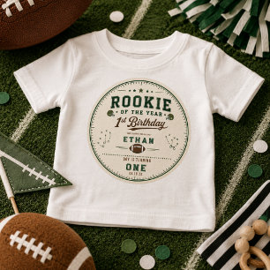 T-shirt Pour Bébé Fête d'anniversaire de Football Green Rookie 1ère