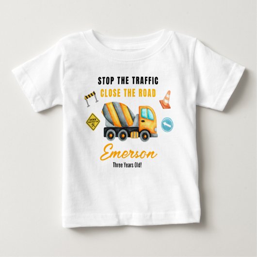 T-shirt Pour Bébé Fête d'anniversaire de la construction (Devant)