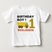 T-shirt Pour Bébé Fête d'anniversaire des 1 an de construction de ca (Devant)