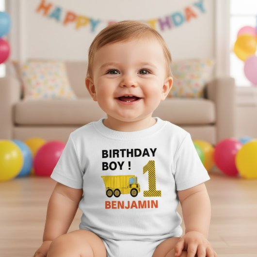 T-shirt Pour Bébé Fête d'anniversaire des 1 an de construction de ca