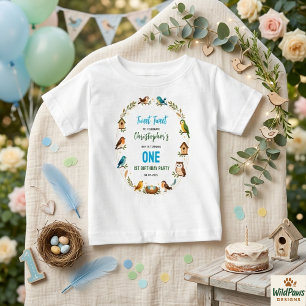 T-shirt Pour Bébé Fête d'anniversaire des oiseaux mignons pour les 1