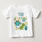 T-shirt Pour Bébé Fête d'anniversaire dinosaure T rex  (Devant)