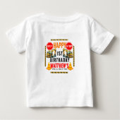 T-shirt Pour Bébé Fête d'anniversaire du 1er anniversaire d'un camio (Dos)