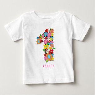 T-shirt Pour Bébé Fête d'anniversaire d'une fille pour son 1er anniv