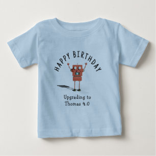 T-shirt Pour Bébé Fête d'anniversaire enfant robot 3D rouge