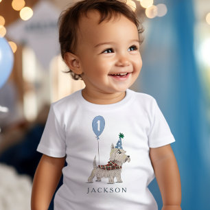 T-shirt Pour Bébé Fête d'anniversaire Patte de chien mignon Terrier