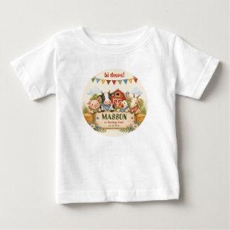T-shirt Pour Bébé Fête d'anniversaire rustique de la ferme pour les