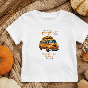 T-shirt Pour Bébé Fête de Bébé Petite Citrouille Camion Orange Rusti