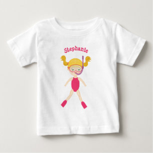 T-shirt Pour Bébé Fête de plage pour fille en snorkeling