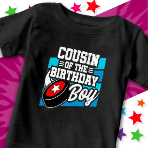 T-shirt Pour Bébé Fête d'enfants Fun de hockey Cousin du garçon fêté