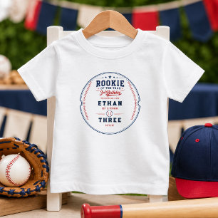 T-shirt Pour Bébé Fête des 3 ans Rookie of the Year Baseball