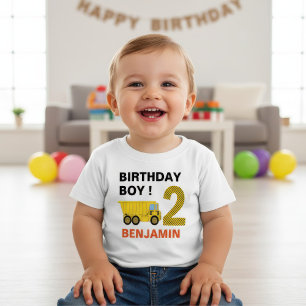 T-shirt Pour Bébé Fête du 2e anniversaire de construction de camion
