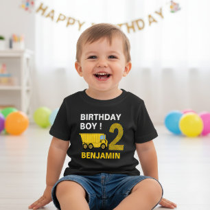 T-shirt Pour Bébé Fête du 2ème anniversaire de construction de camio