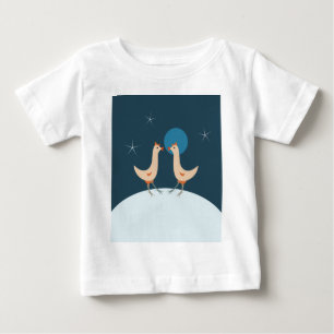 T-shirt Pour Bébé Fête Nocturne des Poules Lune Drôle de Poulet