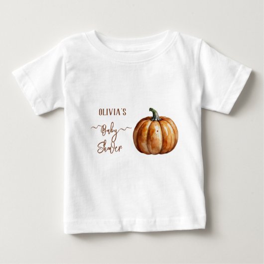 T-shirt Pour Bébé Fête Prénatale Bébé Citrouille d'Automne (Devant)
