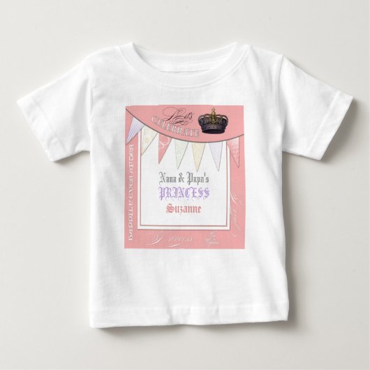 T-shirt Pour Bébé Fêter Royally Nana n Papa Princess Anniversaire (Devant)