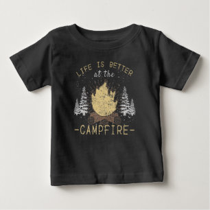 T-shirt Pour Bébé Feu de camp - La vie est meilleure au feu de camp