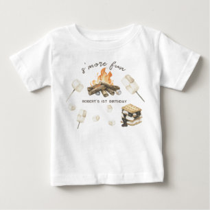 T-shirt Pour Bébé Feu de camp S'more aquarelle 2e anniversaire