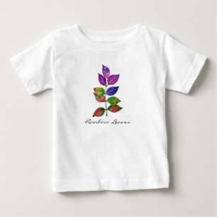 T-shirt Pour Bébé Feuilles arc-en-ciel aquarelle