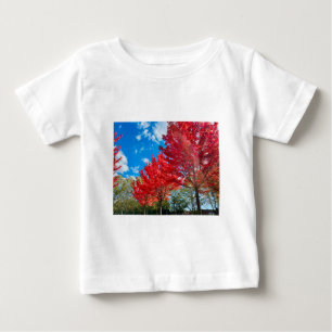 T-shirt Pour Bébé Feuilles D'Arbre Rouge Lumineux En Automne
