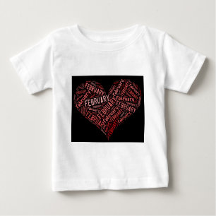 T-shirt Pour Bébé Février Coeur