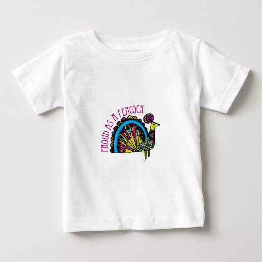 T-shirt Pour Bébé Fier comme paon (Devant)