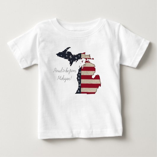 T-shirt Pour Bébé Fier D'Être Du Michigan | Patriotique (Devant)