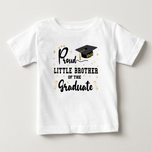 T-shirt Pour Bébé Fier Petit Frère De Diplômé Blanc (Devant)
