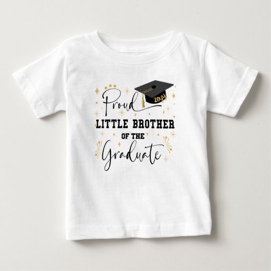 T-shirt Pour Bébé Fier Petit Frère Du Diplômé | Diplôme (Devant)