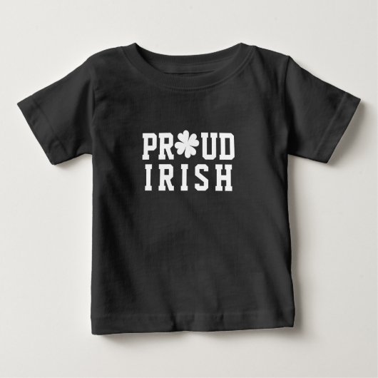 T-shirt Pour Bébé Fier Shamrock irlandais Lucky Clover Citation St P (Devant)