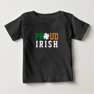 T-shirt Pour Bébé Fier Shamrock irlandais Lucky Clover Citation St P