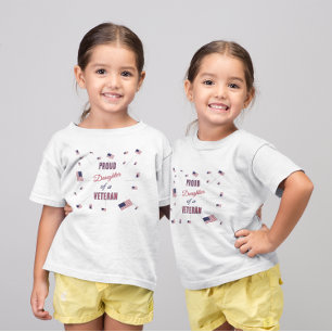 T-shirt Pour Bébé Fière fille d'un vétéran Drapeau patriotique