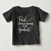 T-shirt Pour Bébé Fière Petite Soeur Du Diplômé | Black (Devant)