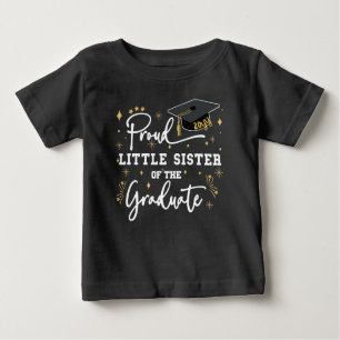 T-shirt Pour Bébé Fière Petite Soeur Du Diplômé  Noir