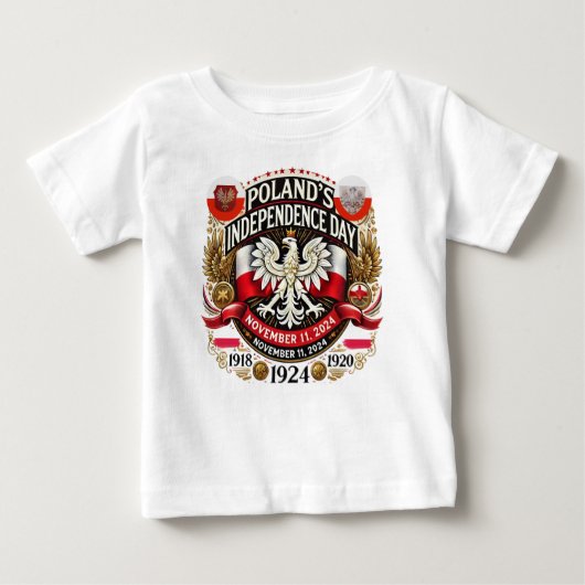T-shirt Pour Bébé Fierté polonaise : Fête de l'Indépendance pour les (Devant)