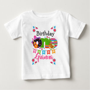T-shirt Pour Bébé Fiesta d'anniversaire Un   Fête Mexique 