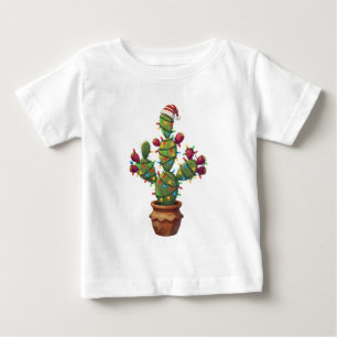T-shirt Pour Bébé Figue de Barbarie avec Noël Coloré et Lumineux