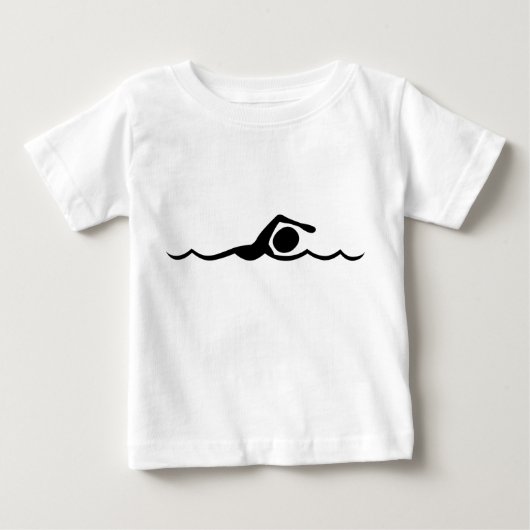 T-shirt Pour Bébé Figure de natation - Noir (Devant)