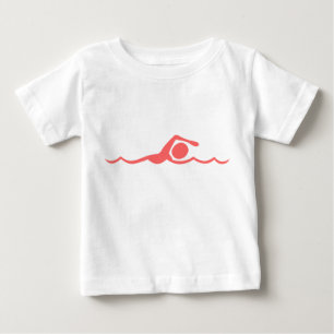 T-shirt Pour Bébé Figure de natation - rose tropicale