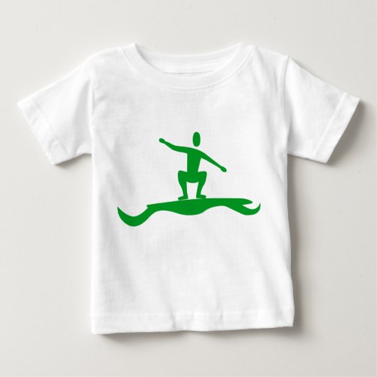 T-shirt Pour Bébé Figure de surf - Vert herbe (Devant)
