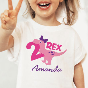 T-shirt Pour Bébé Fille 2e anniversaire Baby Dinosaur chemise person