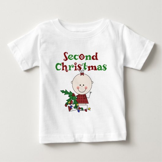 T-shirt Pour Bébé Fille 2ème vacances de Noël Enfants Bébé (Devant)