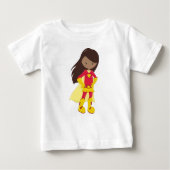 T-shirt Pour Bébé Fille afro-américaine, Fille super-héroïne, Costum (Devant)