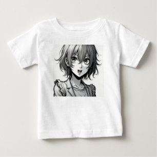 T-shirt Pour Bébé Fille Anime Conception de personnage dynamique d